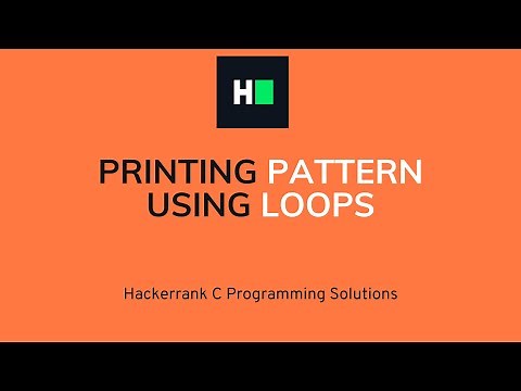 Printing Pattern Using Loops | C Programming | Hacker rank Solution