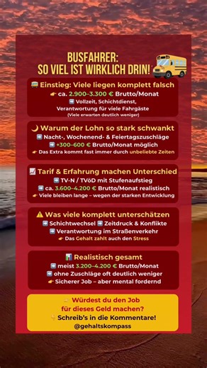 Busfahrer: So viel Geld ist wirklich drin 🚌 #gehalt #gehaltsvergleich #jobwechsel #busfahrer