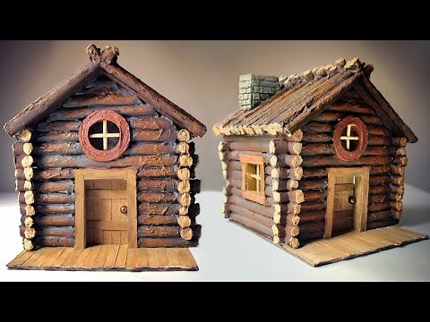 DIY Mini Log Cabin | How to make Miniature House From Cardboard and Old Magazines | DIY Mini House