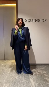 A tracksuit for the office! @laraemmastylist styles this navy satin one with navy separates to elevate the look! Would you wear a tracksuit to the office? Let us know in the comments 👇 #style #dashion #styleinspo #outfit #ootd | Fabulous