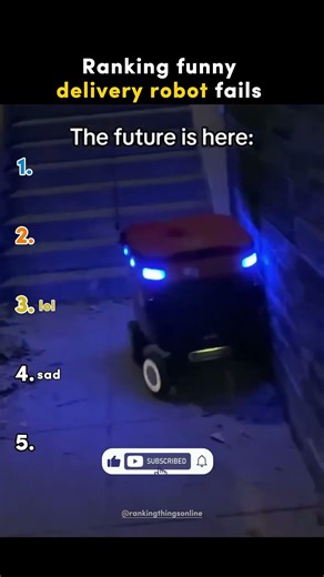 ranking funny delivery robot fails#funny #explorepage #rankings #funnyvideos #comedy #fyp