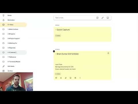 GTD in Google Keep: A Practical "Day in the Life" Workflow Example
