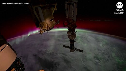 Timelapse: Moon sets into aurora borealis as seen from the ISS