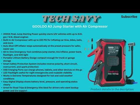 GOOLOO A3 Jump Starter Review 2026 | 3000A Car Booster with Air Compressor & 150PSI Inflator