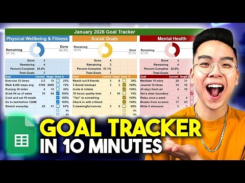 How to Make a COMPLETE GOAL TRACKER in Google Sheets *TUTORIAL*