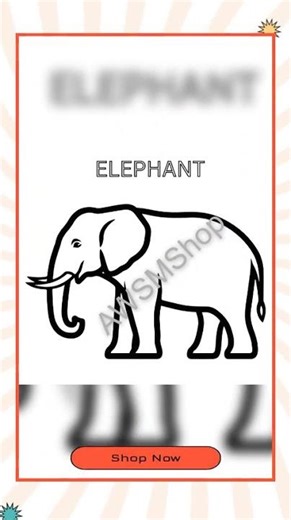 Elephant Coloring Page – Simple Elephant Printable for Kids (Instant Download)