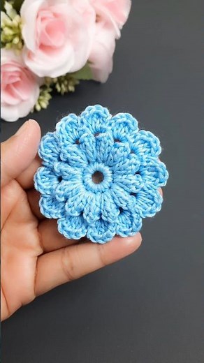 Crochet flower for beginners ||Tutorial bunga rajut untuk pemula