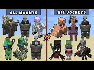 All Mounts vs All Jockeys | Minecraft Jockeys vs Mounts of Mayhem | Minecraft Mob Tournament