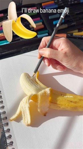 I’ll draw a banana 🍌 emoji #art #drawing #emoji #painting #markers #youtubecreator #artist