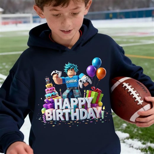 Roblox Birthday Hoodie for Boys, Happy Birthday Roblox Sweatshirt, Kids Gamer Party Outfit, Roblox Hoodie, Roblox Gift - Etsy