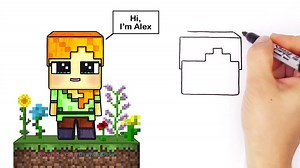 How to Draw Minecraft Alex Cute step by step