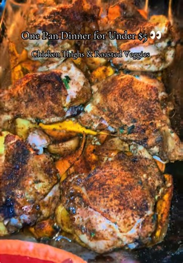 Easy Budget-Friendly Roasted Chicken Thighs and Veggies