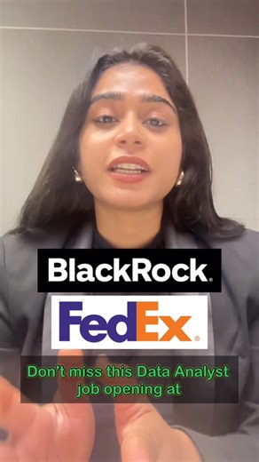 Shakra Shamim on Instagram: "Comment- Job to receive the apply links of Fresher job of Data Analyst role at BlackRock and FedEx. #dataanalyst #interview #hiring #job #career"