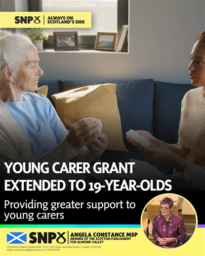 Young Carer Grant now extended to 19-year-olds! 🎉 Providing greater support for young carers across Scotland. 💷Yearly payment of £390.25 for eligible young carers up to age 19 💻 it for what matters: driving lessons, tech for study/work, clothes, and more 🚗 🤝For those caring 16 hours a week for someone on a disability benefit — whether in education, employed, or out of work 📊Available since 2019, with record payments made in 2024/25 Check eligibility and apply: Young Carer Grant info: https