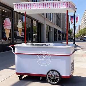 Movable Popsicle Ice Cream Cart / Gelato Ice Cream Cart with Wheels / Ice Cream Machine Cart