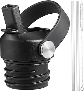 Straw Lid for Hydro Flask Standard Mouth 21oz 24 oz, Lid with Straws and Flexible Handle Fits Hydroflask, Flex Straw Cap Fits Most Hydroflask Standard Mouth Water Bottle