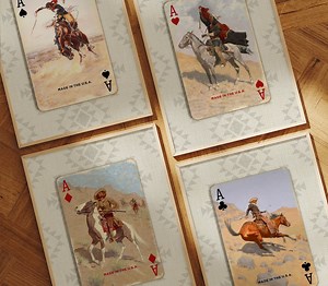 Rustic Western Cowboy Prints – Vintage Playing Card Set of 4, Americana Gallery Wall Decor, Lodge Style Framed Canvas, Masculine Wall Art - Etsy
