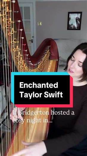 A little Regency romance for your scroll 🌹♥️ I’ve been playing with a harp version of Enchanted for an upcoming aisle entrance. Imagine it drifting through candlelit halls and over-the-top florals. Soft, sweeping, and just a little bit dramatic in the best way. #bridgerton #taylorswift #enchanted #weddingharpist #yorkshirewedding