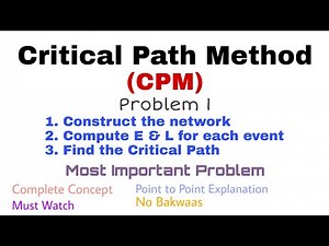 8. Critical Path Method (CPM) | Problem#1 | Complete Concept