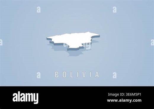 Minimalist 3d animation of the country map of bolivia rotating. A clean and modern representation for geography and travel presentations Stock Video Footage - Alamy