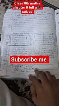 class 8th maths chapter 8 full with solved in notebook exercise 8.1,8.2or8.3 and8.4 #mathproblems