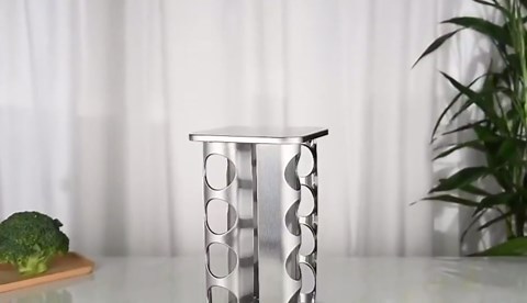 KALINCO Rotating Spice Rack, Spice Rack Organizer for Cabinet, Spice Rack with Jars(20-Jar), Revolving Spice Organizer, Spice Carousel Tower for Kitchen Black