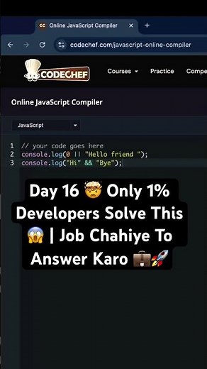 🚀 JavaScript Output Challenge – Day 16 🔥 | Only 1% Can Guess This Right 🤯 | JS Trick Question 💻