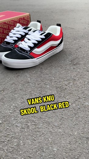Vans Knu Skool Black Red Sneakers - Trendy Red and Black Shoes