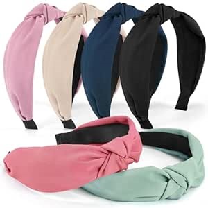 DiyJibb Headbands for Women Girls - 6PCS Stylish Top Knotted Headbands - Knotted Headband for Women - Head Bands Wide Hairband Hair Accessories