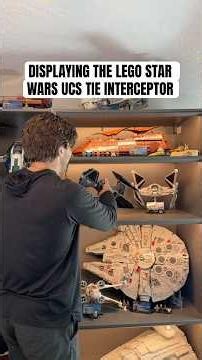 Displaying the Lego Star Wars UCS Tie Interceptor to my UCS wall! #lego #legostarwars #legodisplay