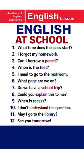 English At School | Beginners to Advanced Level | Academy of English Excellence #english