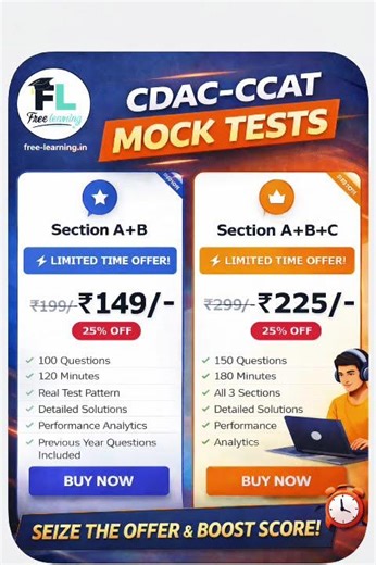 CDAC-CCAT Mock Test 2026 , free-learning.in