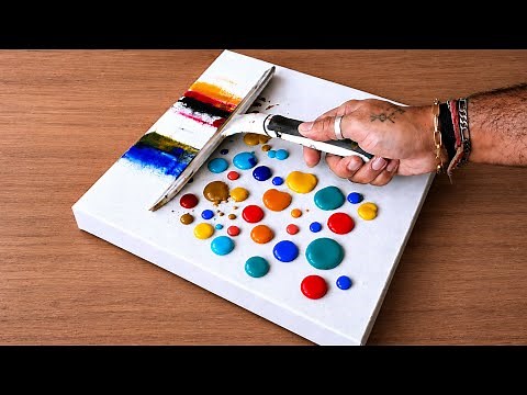 Easy Acrylic Painting / Simple Abstract Painting / Using Swipe Technique & Multiple Tools