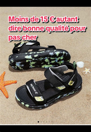 Sandales de plage printemps-été pour garçons, design à double boucle, sandales d’extérieur tendance et polyvalentes, blocs de couleur, sangle en velcro réglable