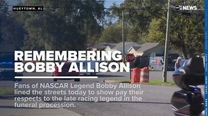 NASCAR Driver Bobby Allison was laid to rest on Saturday, November 16. Fans gathered as the checkered flag waved during Allison's funeral procession. #news #nascar #bobbyallison | ABC 33/40