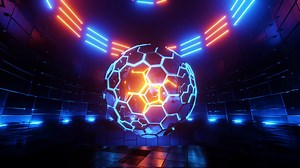 Rotating nuclear reactor core. Infinitely looped animation.