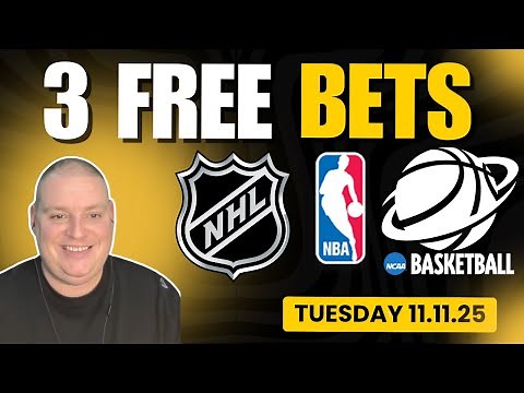 Craig's 3 Free Tuesday Betting Picks - 11/11/25 l NHL Picks, NBA Bets & NCAAB Predictions