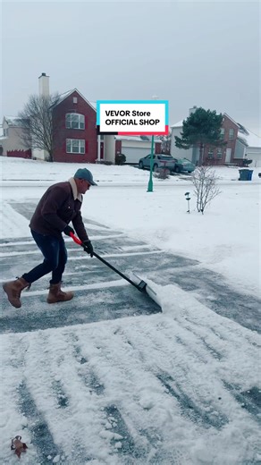 VEVOR Snow Pusher Shovel with Wheels, , 37.8 in Wheeled Snowplow Shovel with Bi-Directional Angled Blade & 90º Adjustable Handle, Durable Plastic Winter Shovels, Portable Snow Removal Tool for Driveway#@VEVOR Store OFFICIAL SHOP#foryoupageofficiall #foryou