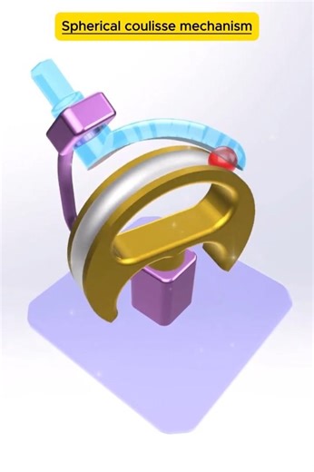 Spherical Coulisse Mechanism | Spatial Motion Linkage ⚙️ #shorts