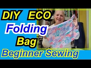 DIY Easy folding bag tutorial reuseable grocery shopping eco friendly beginner sewing French Seams