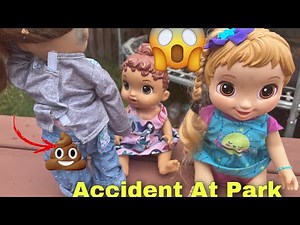 Baby Alive doll has an Accident At The Park!