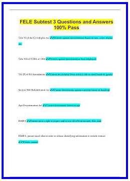 FELE Subtest 3 Questions and Answers 100 Pass1259 636x882
