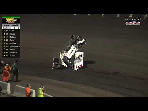 Kyle Larson Massive Flip At Huset's Speedway