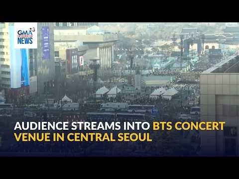 Audience streams into BTS concert venue in central Seoul | GMA Integrated News