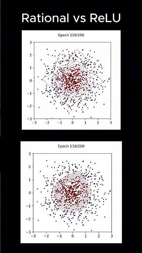 Rational vs ReLU binary classification. Which one is which? #machinelearning #deeplearning