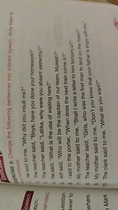 EXERCISE 5: Change the following sentences into Indirect Speech... | Filo