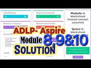 ADLP Training Module 8 & 9 & 10 complete solution Teachers Training Aspire