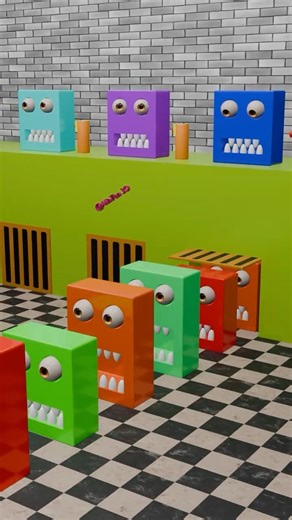 Released by a monster 😲🟧🟦 #alinton3d #satisfying #relaxing #asmr #shorts