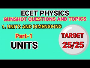 L1: ECET PHYSICS UNITS AND DIMENSIONS GUNSHOT QUESTIONS AND TOPICS Part-1 ‪@freeecetcoaching‬