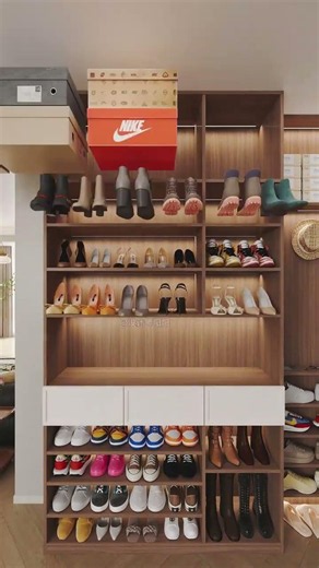 Even with a narrow entryway of only 16cm, you can still fit a powerful shoe cabinet! #Enhancing